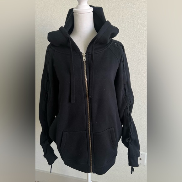 IRO 100% COTTON Black oversized Hoodie Jacket - Picture 1 of 16